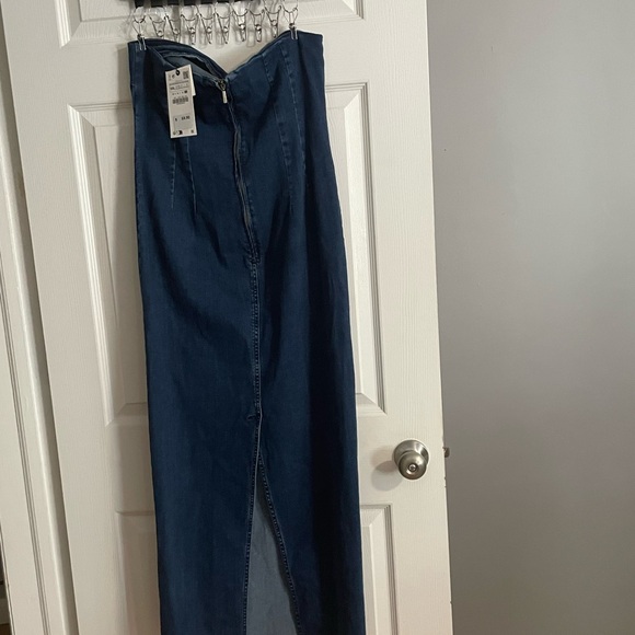 NWT Zara denim tube midi dress size XXL. - Picture 3 of 5